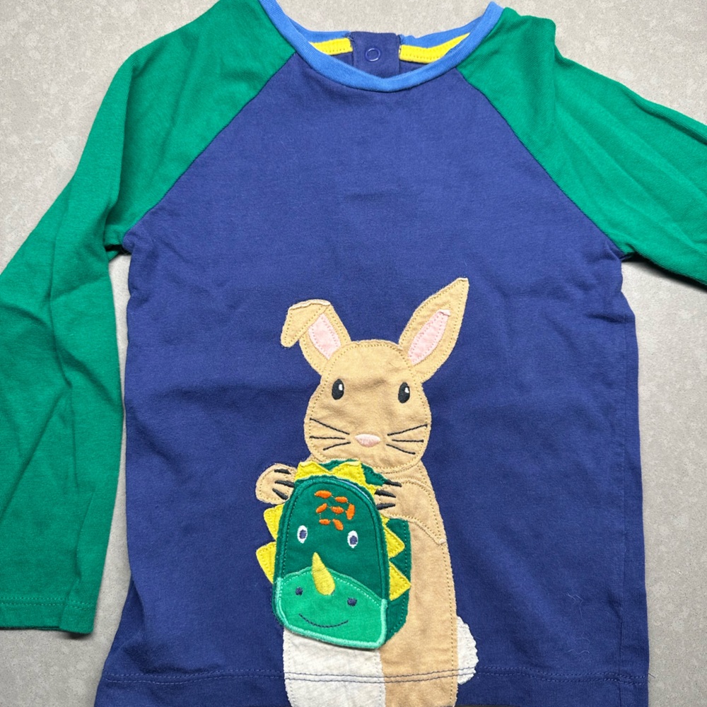 Baby Boden 3-4 Bunny Appliqué Shirt